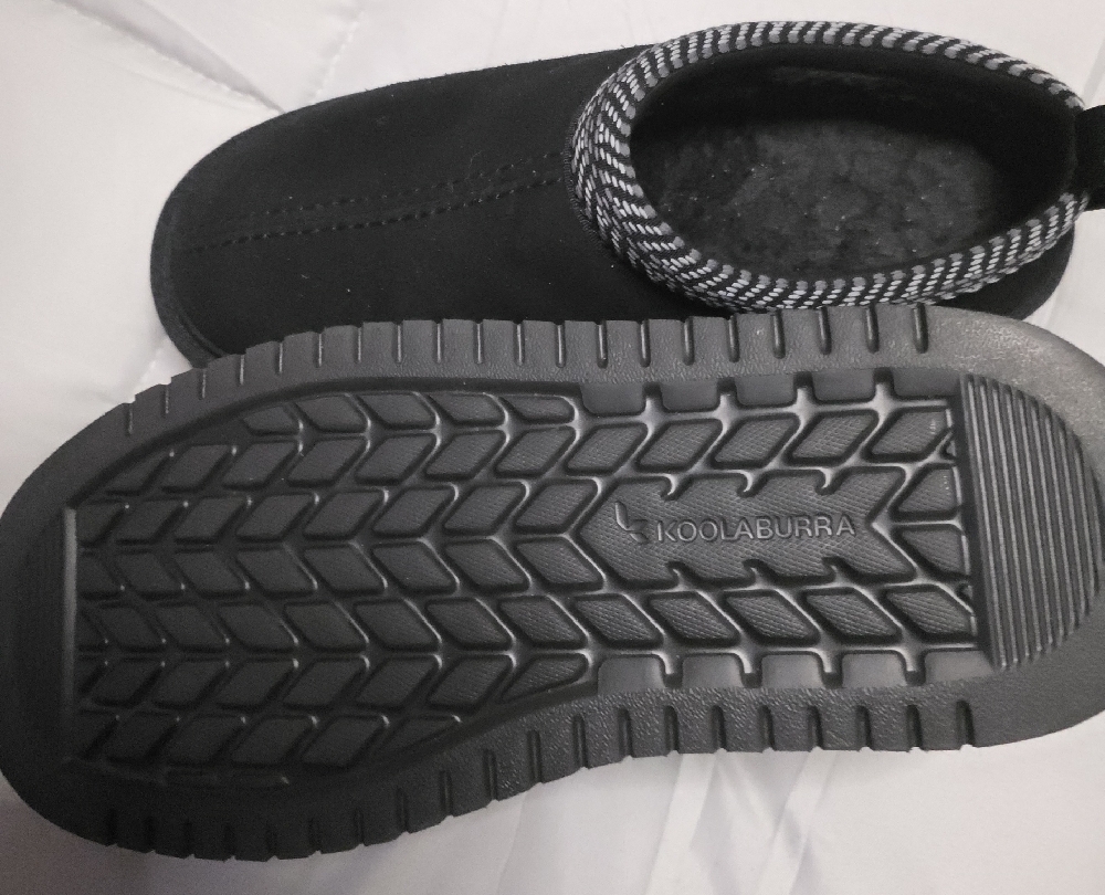 Koolaburra Black Slip-On Shoes with Patterned Trim - Picture 2 of 3